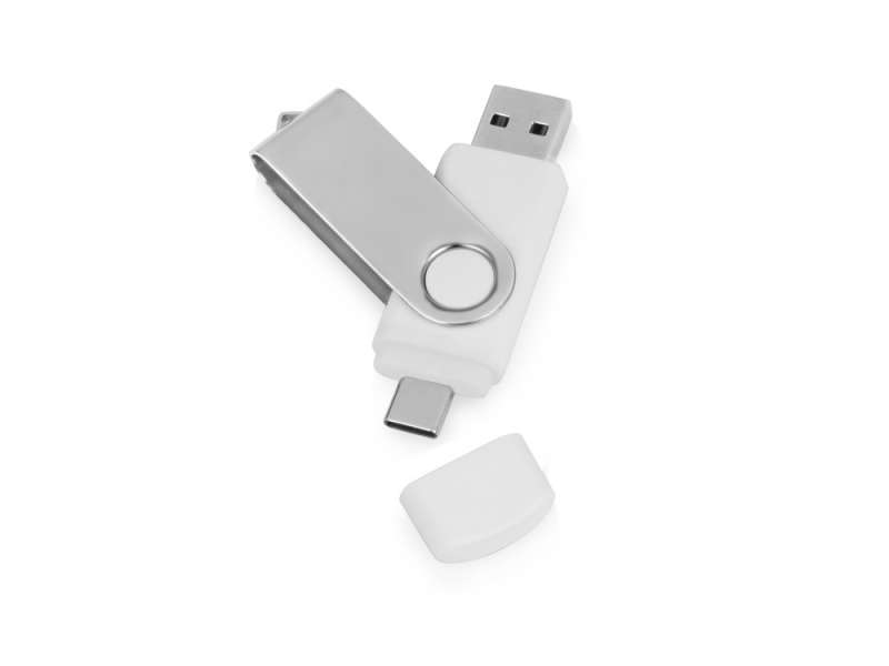 USB3.0/USB Type-C флешка на 16 Гб Квебек C, белый USB3.0/USB Type-C флешка на 16 Гб Квебек C, белый