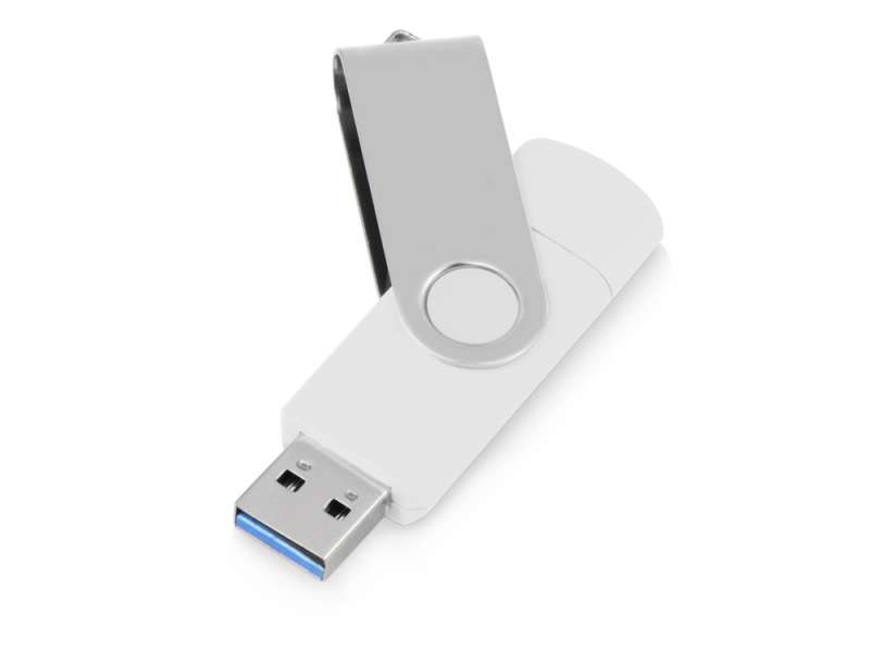 USB3.0/USB Type-C флешка на 16 Гб Квебек C, белый №2