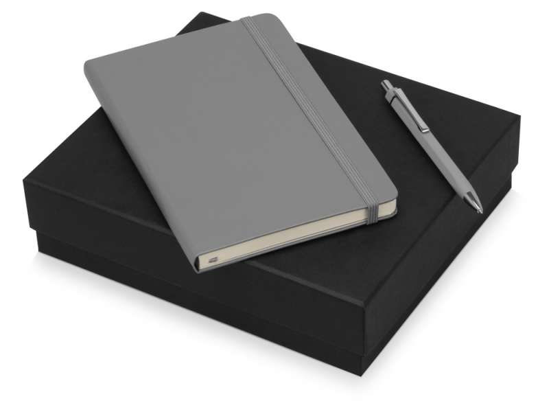 Подарочный набор Moleskine Hemingway с блокнотом А5 и ручкой, серый Подарочный набор Moleskine Hemingway с блокнотом А5 и ручкой, серый