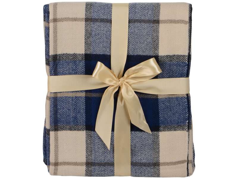 Плед акриловый в клетку Tartan, синий №3