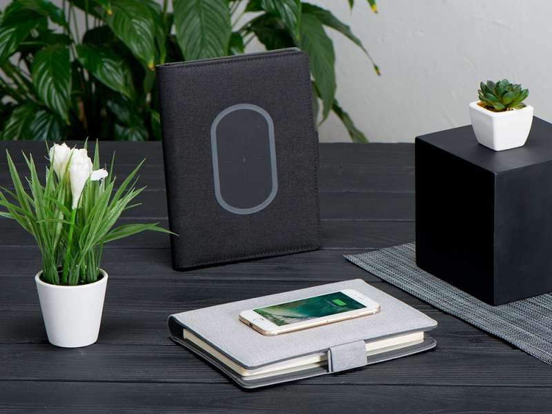 Органайзер с беспроводной зарядкой 5000 mAh Powernote, темно-серый №17
