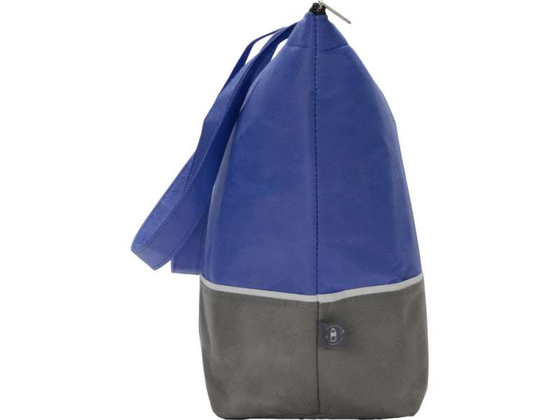 Сумка-холодильник Reviver с длинными ручками из нетканого переработанного материала RPET, синий/серый №4