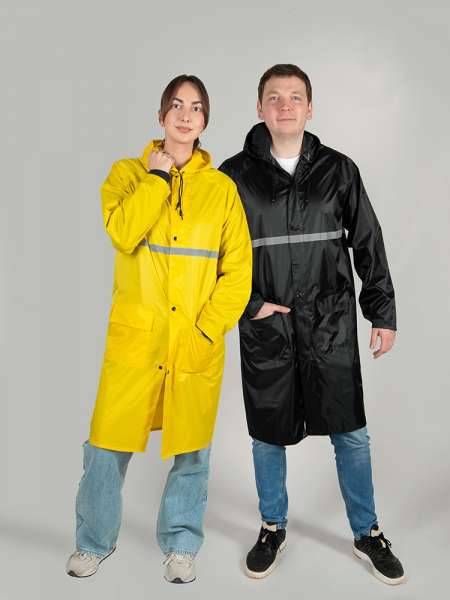 Длинный дождевик Lanai  из полиэстера со светоотражающей тесьмой, молочный №13