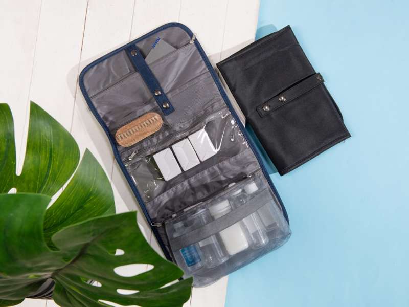 Несессер для путешествий со съемной косметичкой Flat, темно-синий №8