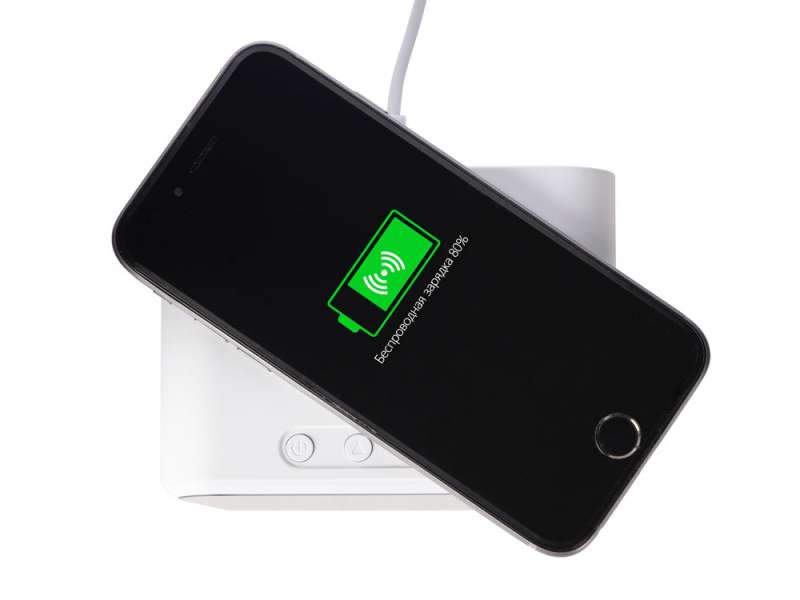 Настольные часы с функцией беспроводной зарядки Wake, 10 Вт №4