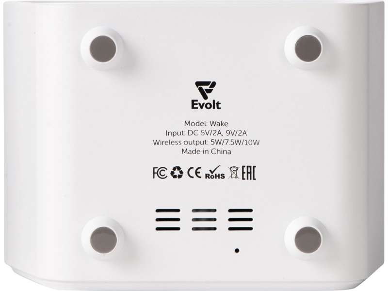 Настольные часы с функцией беспроводной зарядки Wake, 10 Вт №3