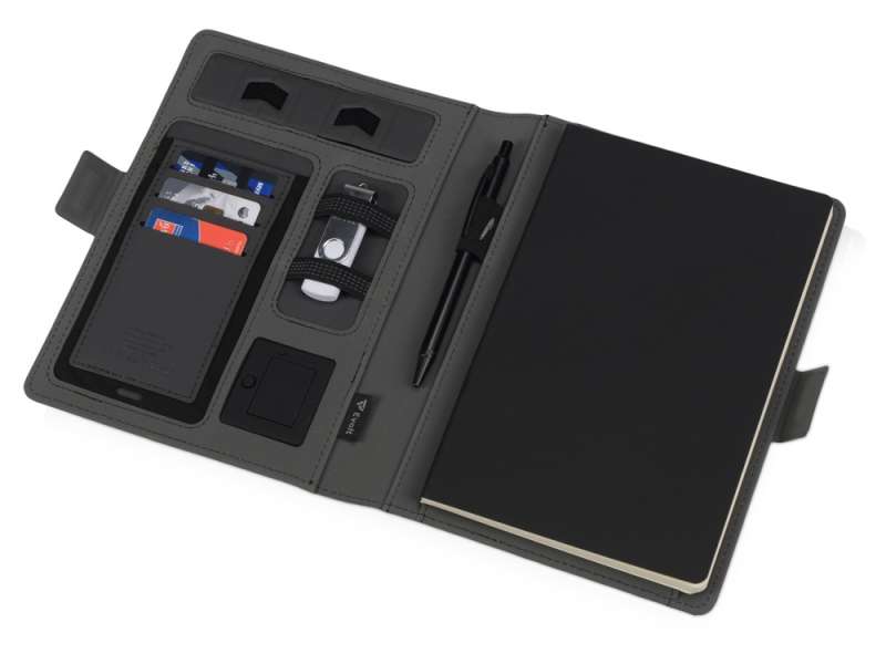Органайзер с беспроводной зарядкой 5000 mAh Powernote, темно-серый (P) №15