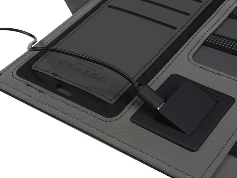 Органайзер с беспроводной зарядкой 5000 mAh Powernote, темно-серый (P) №12
