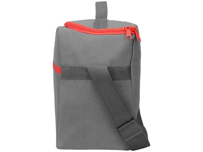 Изотермическая сумка-холодильник Classic c контрастной молнией, серый/красный №5