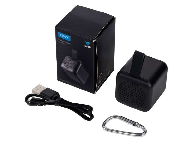 Портативная колонка TWS с подсветкой лого Tiny, 3 Вт, черный №3