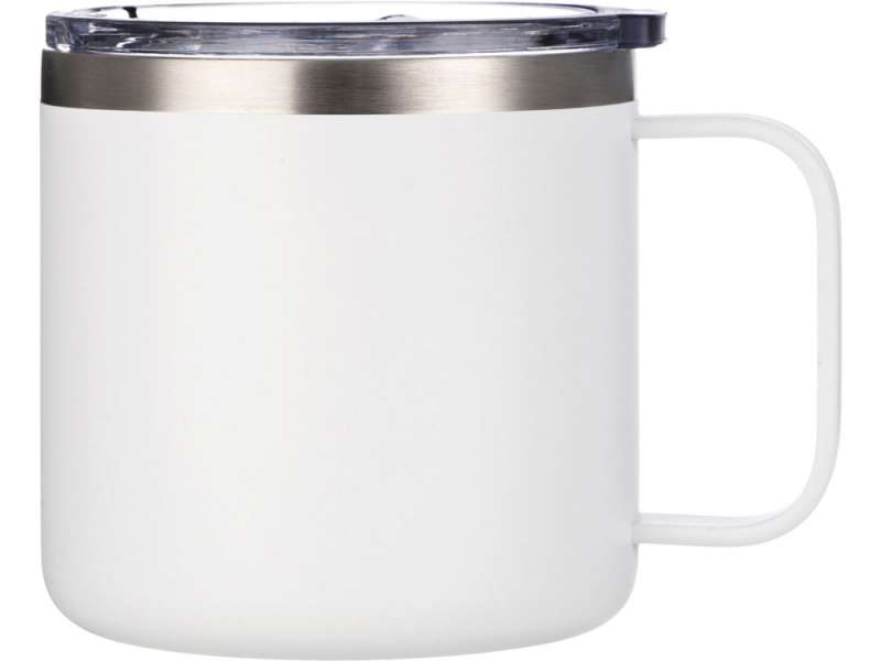 Кружка стальная Alaska с крышкой слайдером, powder coating, белый №3