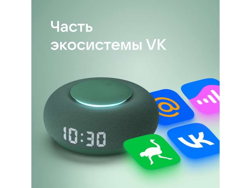 Умная колонка VK Капсула Мини с голосовым помощником Марусей, хвойный зеленый №8