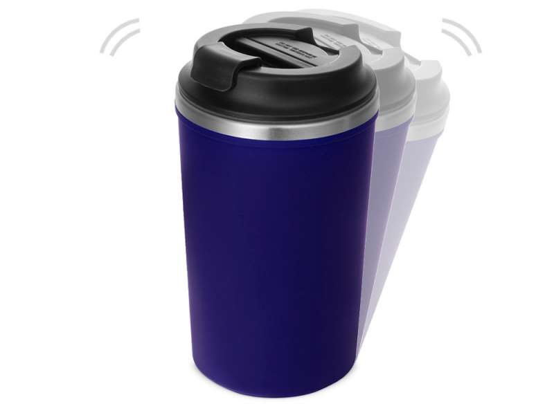 Герметичная термокружка на присоске Kick, 350 мл, темно-синий Герметичная термокружка на присоске Kick, 350 мл, темно-синий