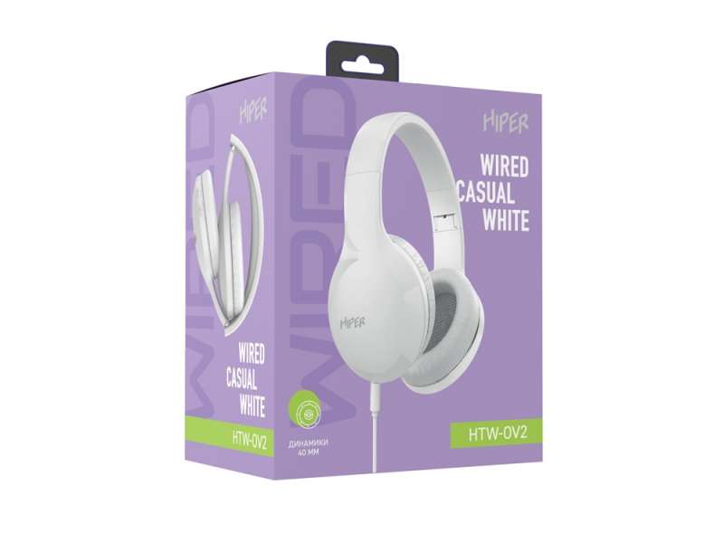 HIPER Наушники накладные WIRED CASUAL WHITE HTW-OV2 №2