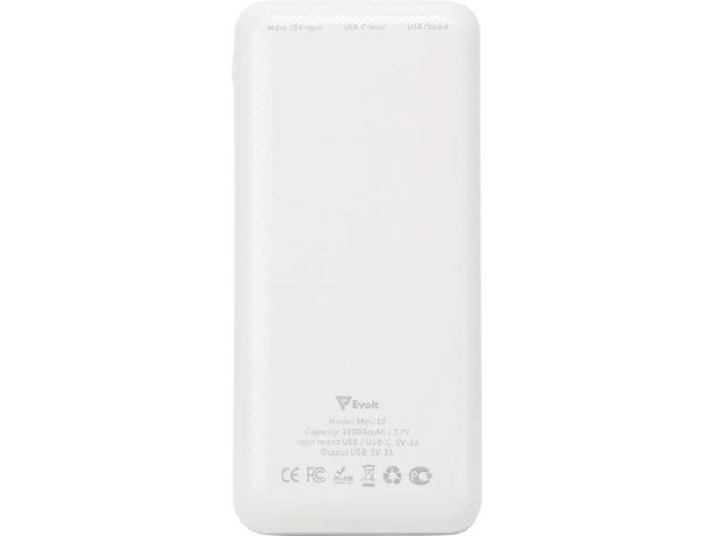Внешний аккумулятор Evolt Mini-10, 10000 mAh, белый №7