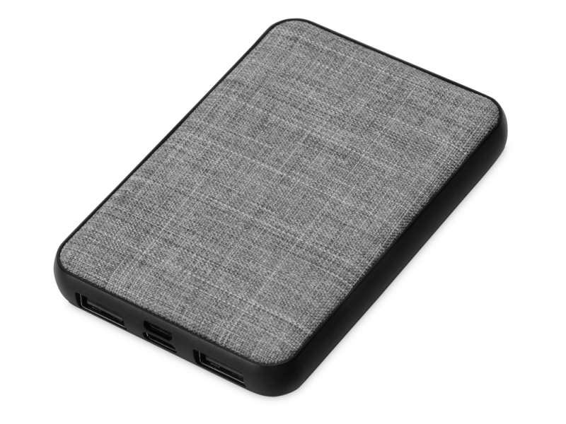 Портативное зарядное устройство из rPET Reborn, 5000 mAh, серый Портативное зарядное устройство из rPET Reborn, 5000 mAh, серый