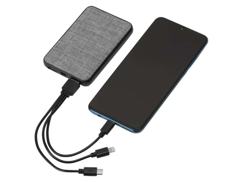 Портативное зарядное устройство из rPET Reborn, 5000 mAh, серый №9