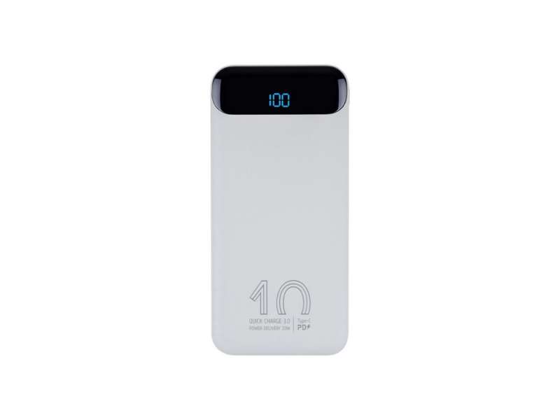 RIVACASE VA2540 (10 000mAh), QC/PD 20W внешний аккумулятор с дисплеем, белый 12/48 RIVACASE VA2540 (10 000mAh), QC/PD 20W внешний аккумулятор с дисплеем, белый 12/48
