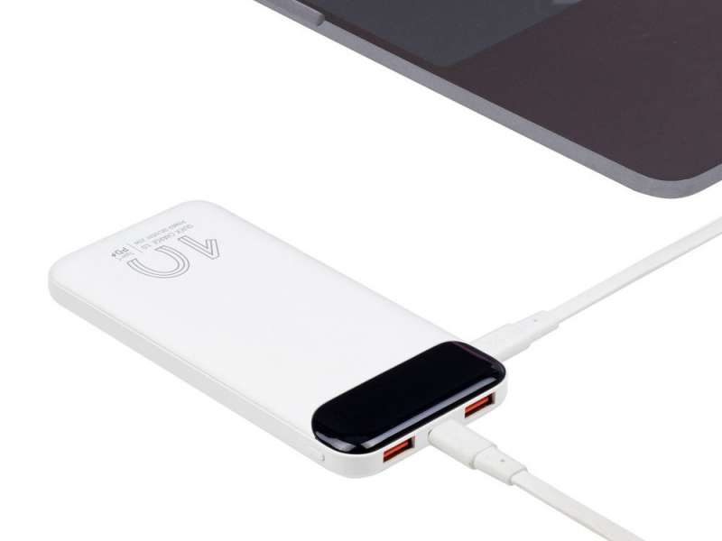RIVACASE VA2540 (10 000mAh), QC/PD 20W внешний аккумулятор с дисплеем, белый 12/48 №3