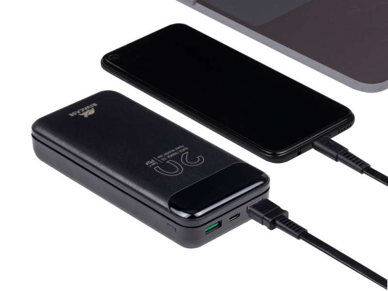 RIVACASE VA2582 (20 000mAh), QC/PD 22.5W внешний аккумулятор с дисплеем, черный /24 №14
