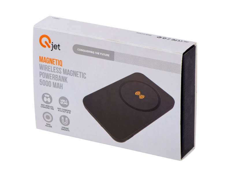 Магнитный беспроводной внешний аккумулятор MagnetIQ, 5000 mah, 10 W, черный №2