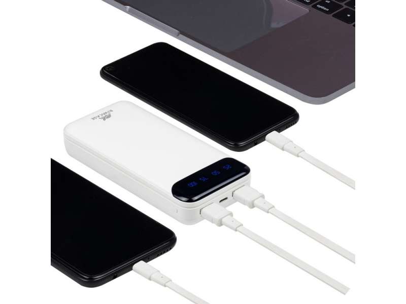 RIVACASE VA2280 (20000mAh) с дисплеем, белый, внешний аккумулятор /24 №8