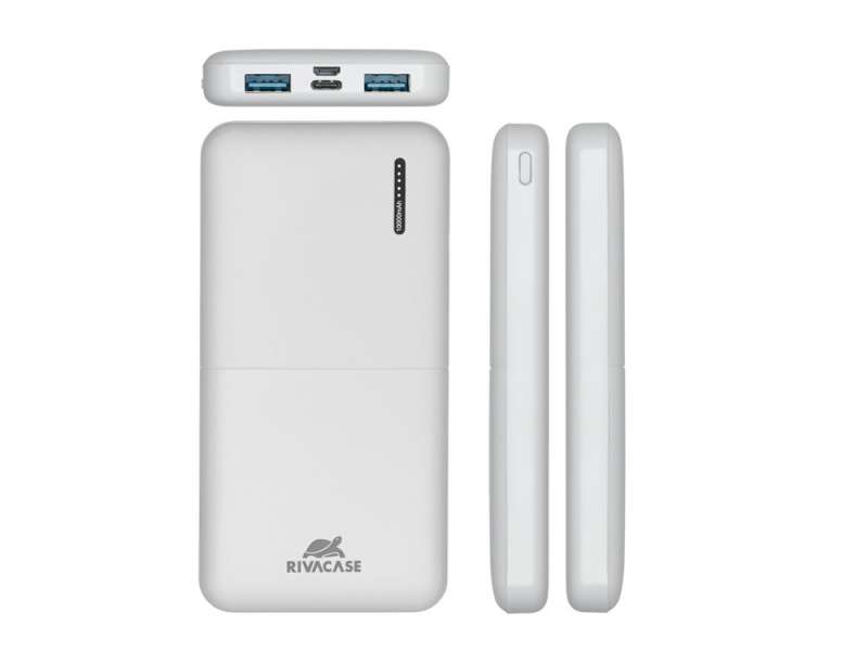 RIVACASE VA2532 (10000 мАч) QC/PD 20W внешний аккумулятор с дисплеем, белый 12/48 №16