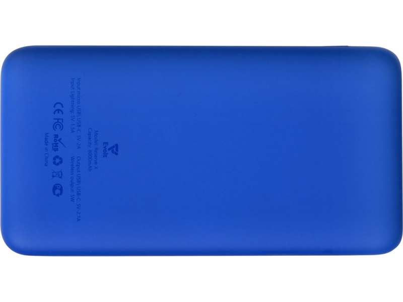 Внешний беспроводной аккумулятор с подсветкой лого Reserve X v.2, 8000 mAh, ярко-синий №10