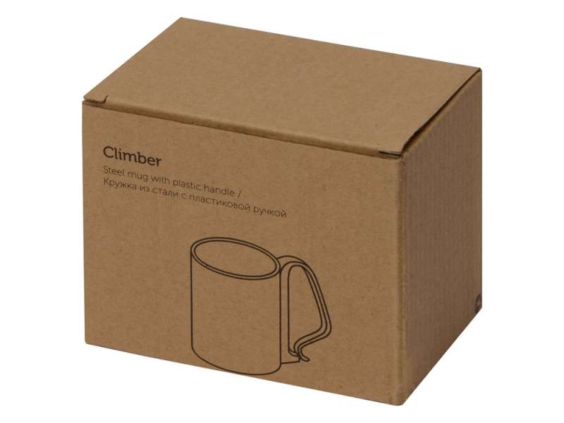 Стальная кружка Climber с пластиковой ручкой, серебристый/черный №5