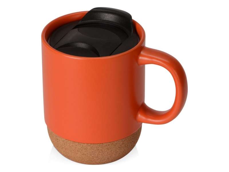 Кружка Denpasar с пробковым дном и крышкой, цветная с двух сторон, оранжевый Кружка Denpasar с пробковым дном и крышкой, цветная с двух сторон, оранжевый