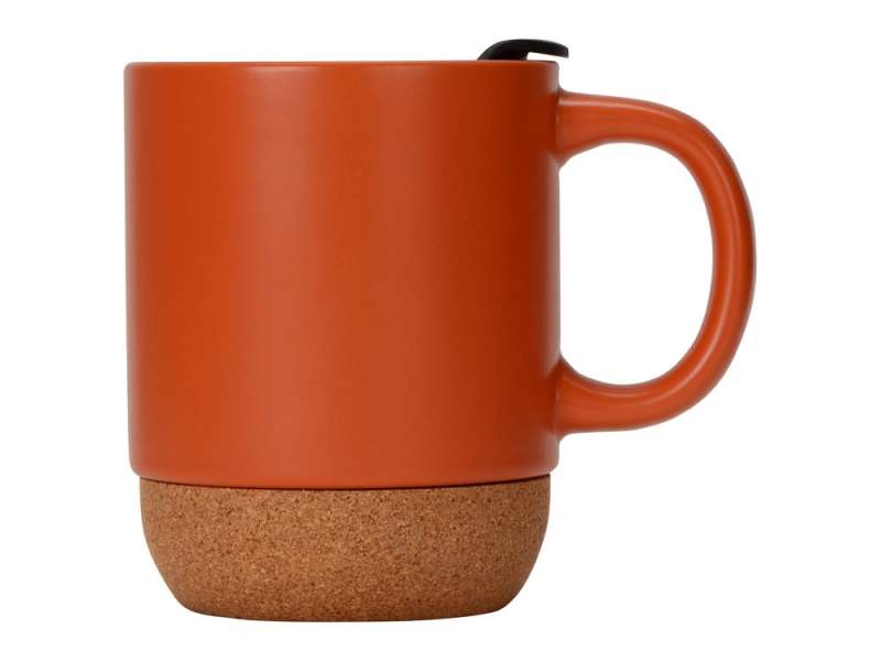 Кружка Denpasar с пробковым дном и крышкой, цветная с двух сторон, оранжевый №5