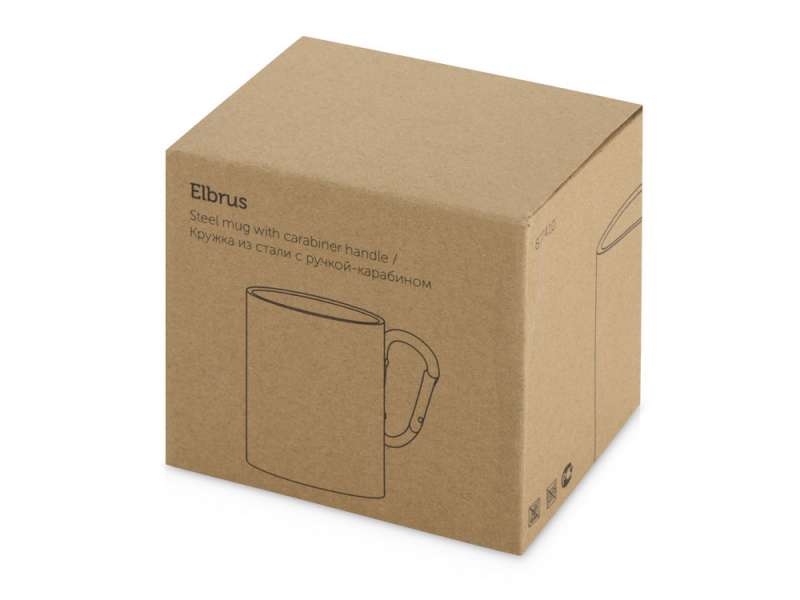 Стальная кружка Elbrus с двойными стенками и ручкой-карабином, 300 мл (глянц), серебристый №5