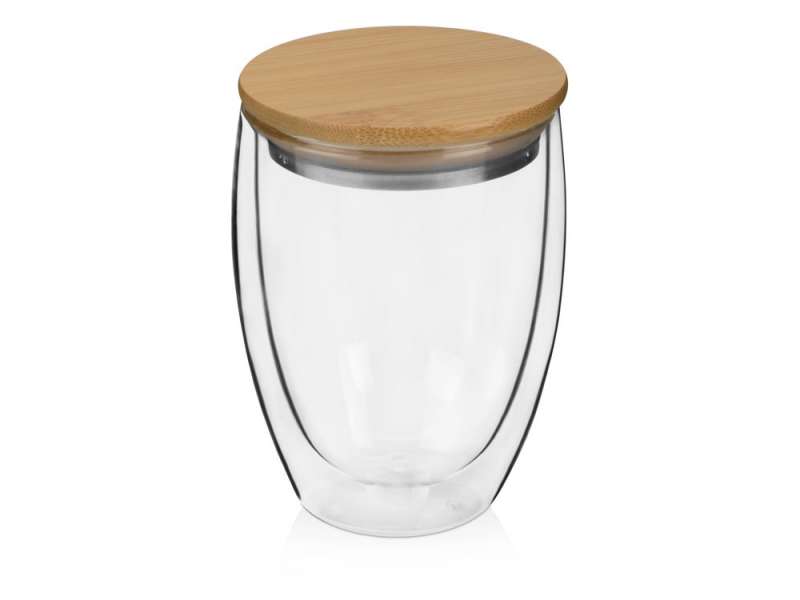 Стакан Valday с двойными стекнами и бамбуковой крышкой, 350 мл Стакан Valday с двойными стекнами и бамбуковой крышкой, 350 мл