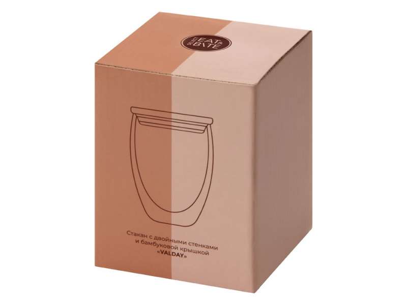 Стакан Valday с двойными стекнами и бамбуковой крышкой, 350 мл №7