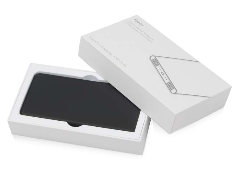 Портативное зарядное устройство с красной подсветкой логотипа Faros, soft-touch, 4000 mAh №7
