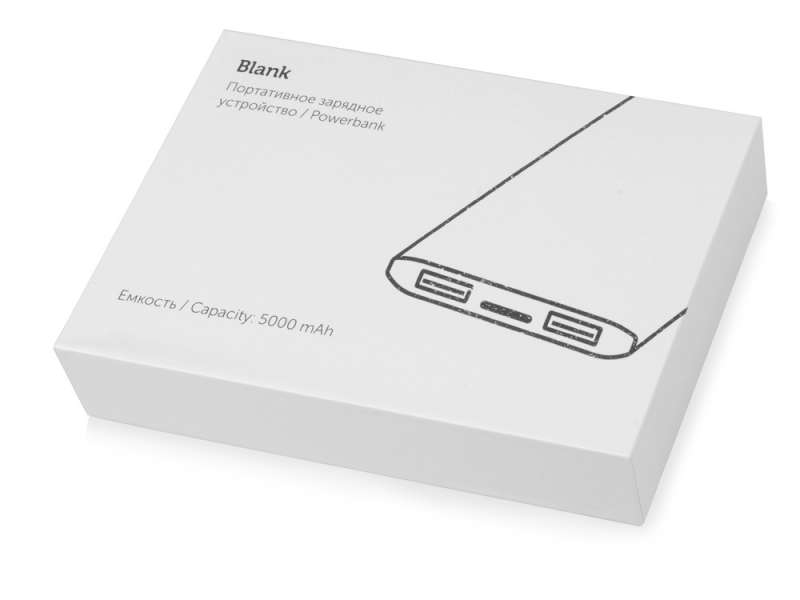 Портативное зарядное устройство Blank с USB Type-C, 5000 mAh, белый №2