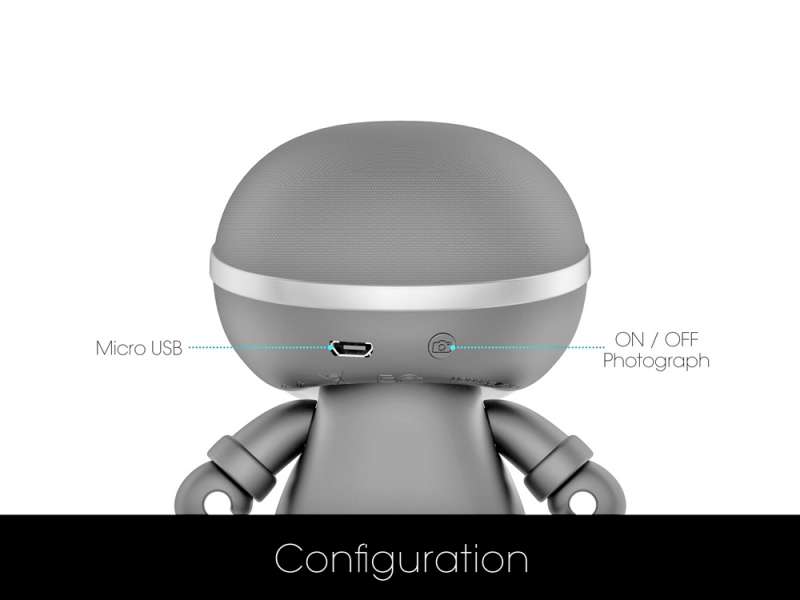 Портативный динамик Bluetooth XOOPAR mini XBOY, серый №8