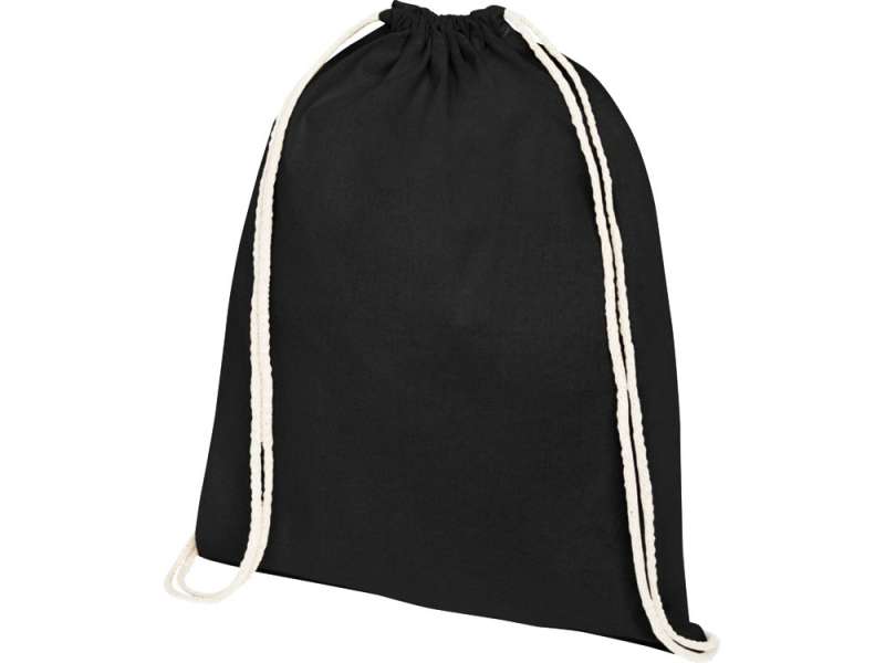 Рюкзак со шнурком Tenes из хлопка плотностью 140 г/м2, черный Рюкзак со шнурком Tenes из хлопка плотностью 140 г/м2, черный