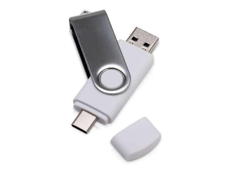 USB3.0/USB Type-C флешка на 32 Гб Квебек C, белый USB3.0/USB Type-C флешка на 32 Гб Квебек C, белый