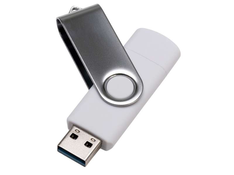 USB3.0/USB Type-C флешка на 32 Гб Квебек C, белый №2