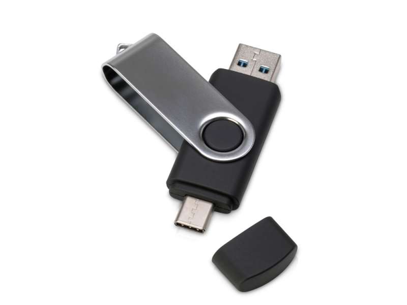 USB3.0/USB Type-C флешка на 32 Гб Квебек C, черный USB3.0/USB Type-C флешка на 32 Гб Квебек C, черный