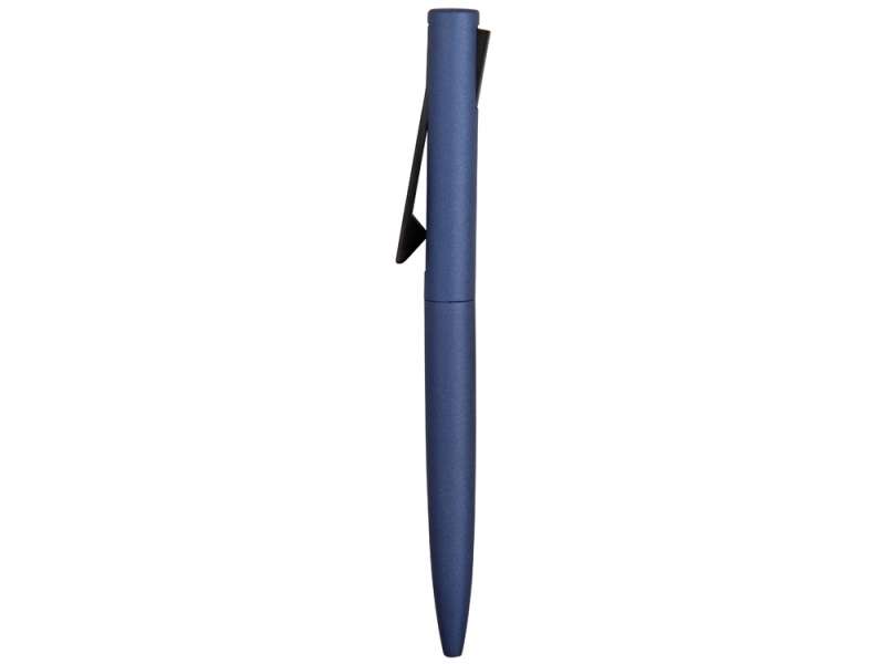 Ручка металлическая шариковая Bevel, синий/черный №5