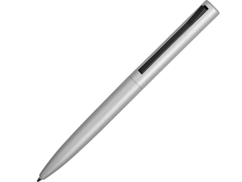 Ручка металлическая шариковая Bevel, серебристый/черный Ручка металлическая шариковая Bevel, серебристый/черный