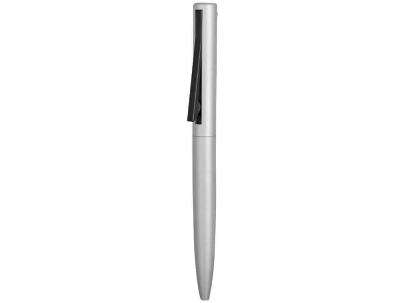Ручка металлическая шариковая Bevel, серебристый/черный №2