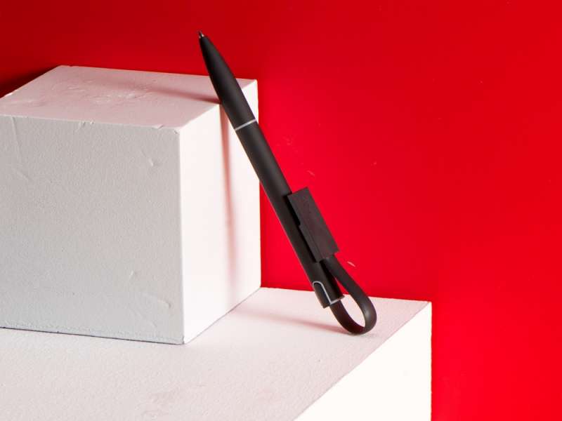 Ручка шариковая с кабелем USB, черный №7