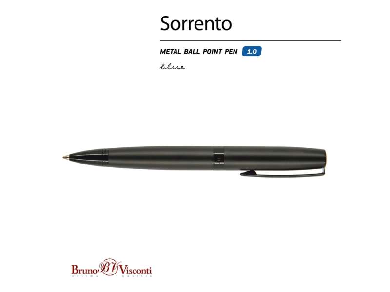 Ручка металлическая шариковая Sorento, 1,0мм, синие чернила, черный №2