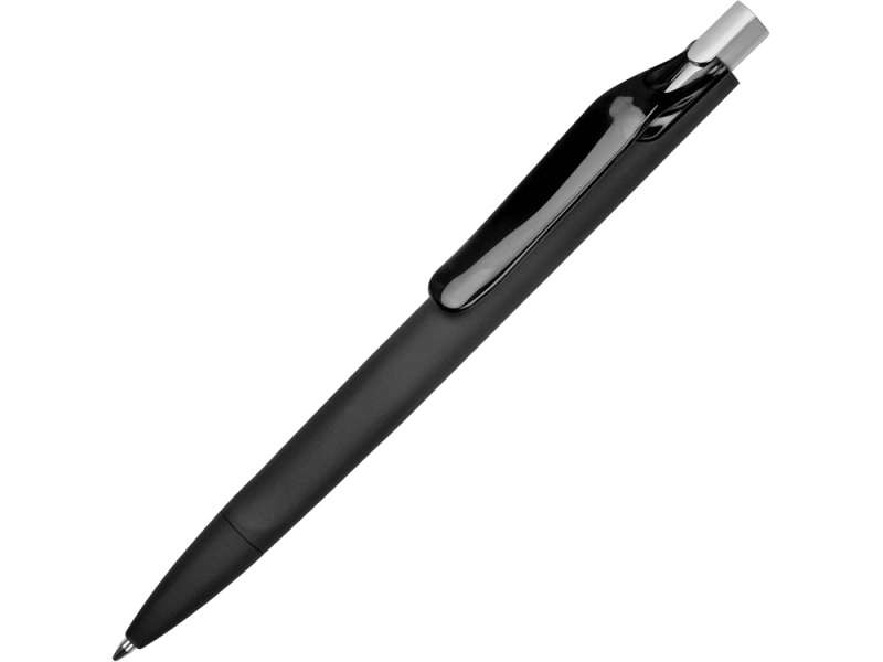 Ручка пластиковая шариковая Prodir ds6prr-Z75 софт-тач, черный с серебристой кнопкой Ручка пластиковая шариковая Prodir ds6prr-Z75 софт-тач, черный с серебристой кнопкой