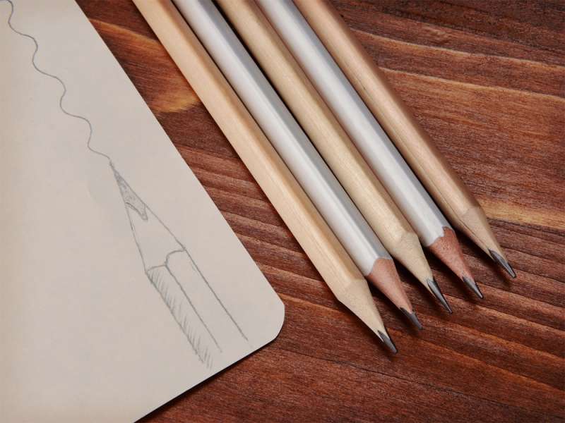 Карандаш чернографитовый трехгранный Графит 3D, белый №2