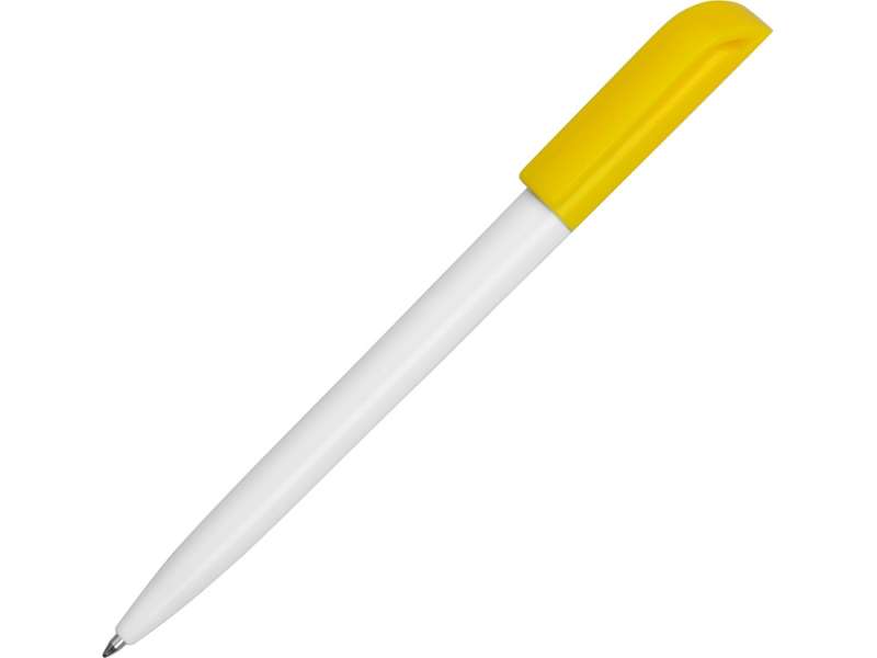 Ручка пластиковая шариковая Миллениум Color CLP, белый/желтый Ручка пластиковая шариковая Миллениум Color CLP, белый/желтый