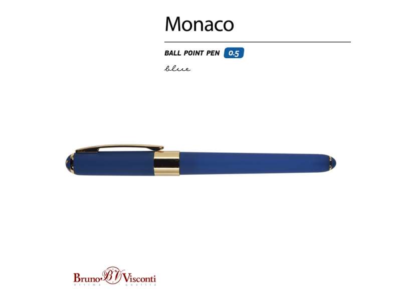 Ручка пластиковая шариковая Monaco, 0,5мм, синие чернила, темно-синий №2